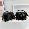 Women Shoulder Crossbody Bag Gothic Skull Crosses PU Leather Top Handle Handbag