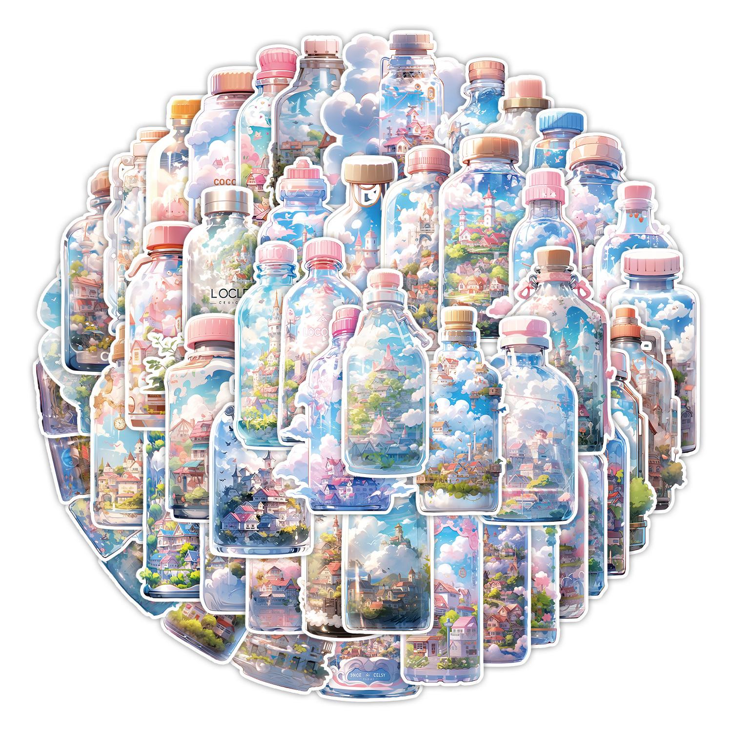 

50 бутылок Городские граффити наклейки Наклейки для украшения скейтборда, чемодана Водонепроницаемые детские мультяшные наклейки для DIY