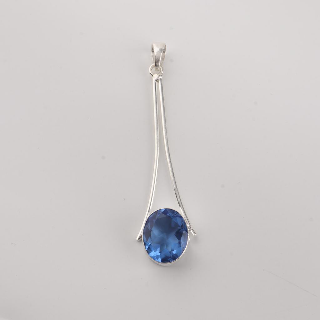 Tanzanite Gemstone 925 Sterling Silver Handmade Jewelry Women Pendant 1.79" PP-69-9