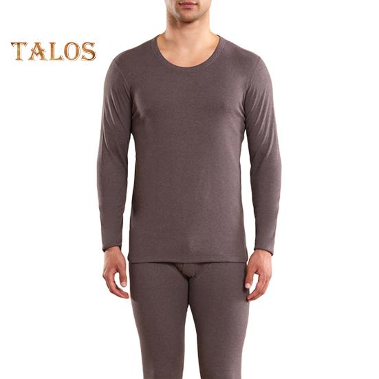2 szt./zestaw Zimowa męska bielizna termiczna okrągły dekolt długi rękaw ciepły gruby wysoka elastyczność dopasowany krój otwarty krok męski zestaw piżamowy sportowy dres