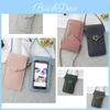 Cute Heart-shaped Decor Transparent Touch-screen Womens Mobile Phone Shoulder Bag