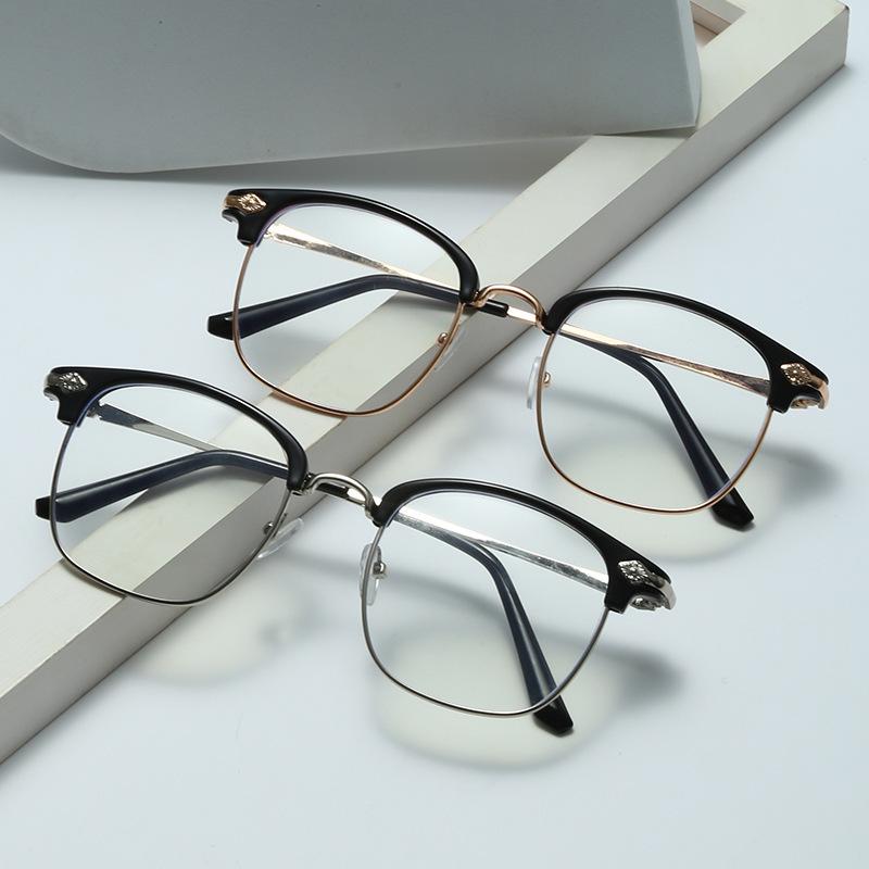 Computerbrille Metallrahmen Damen Herren Blaulichtfilter Rund Quadratisch Brille Blockierende Brille Optische Brille Brille