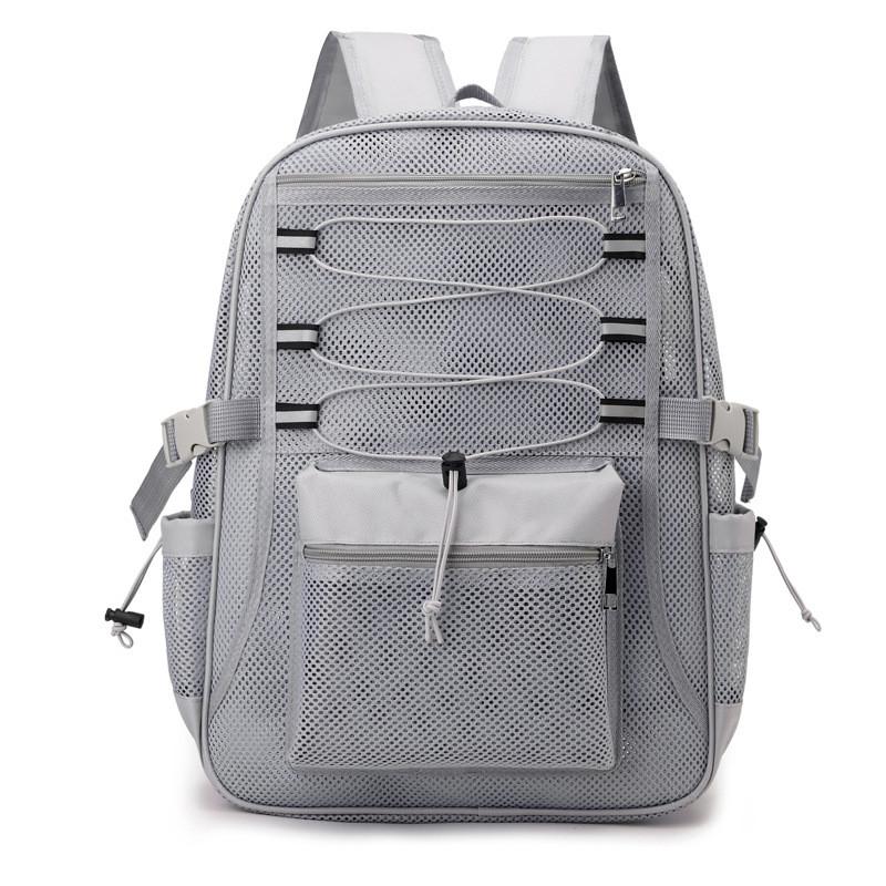 

Mesh Hollow Out Fitness Travel Backpack With Breathable Fabric For Daily Use серый