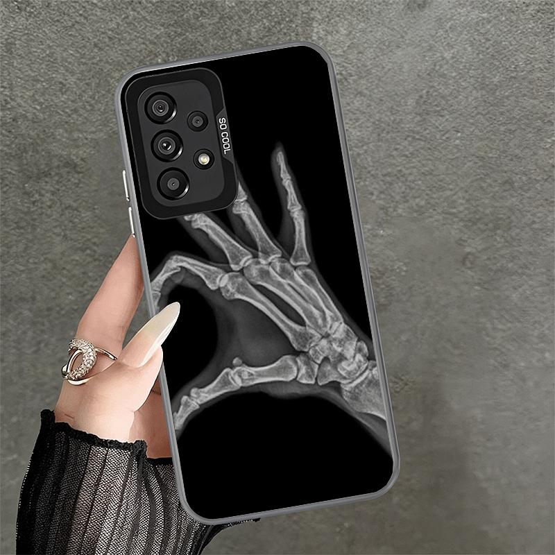 Funny X-Ray Hand Bones Soft Phone Case for Samsung A17 A16 A15 A14 A13 A57 A56 A55 A54 A53 A37 A36 A35 A34 A33 A26 A25 A24 A23 A