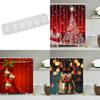 Stunning Christmas Home Shower Curtain In Waterproof Polyester With 12 Hooks For Festive Decor