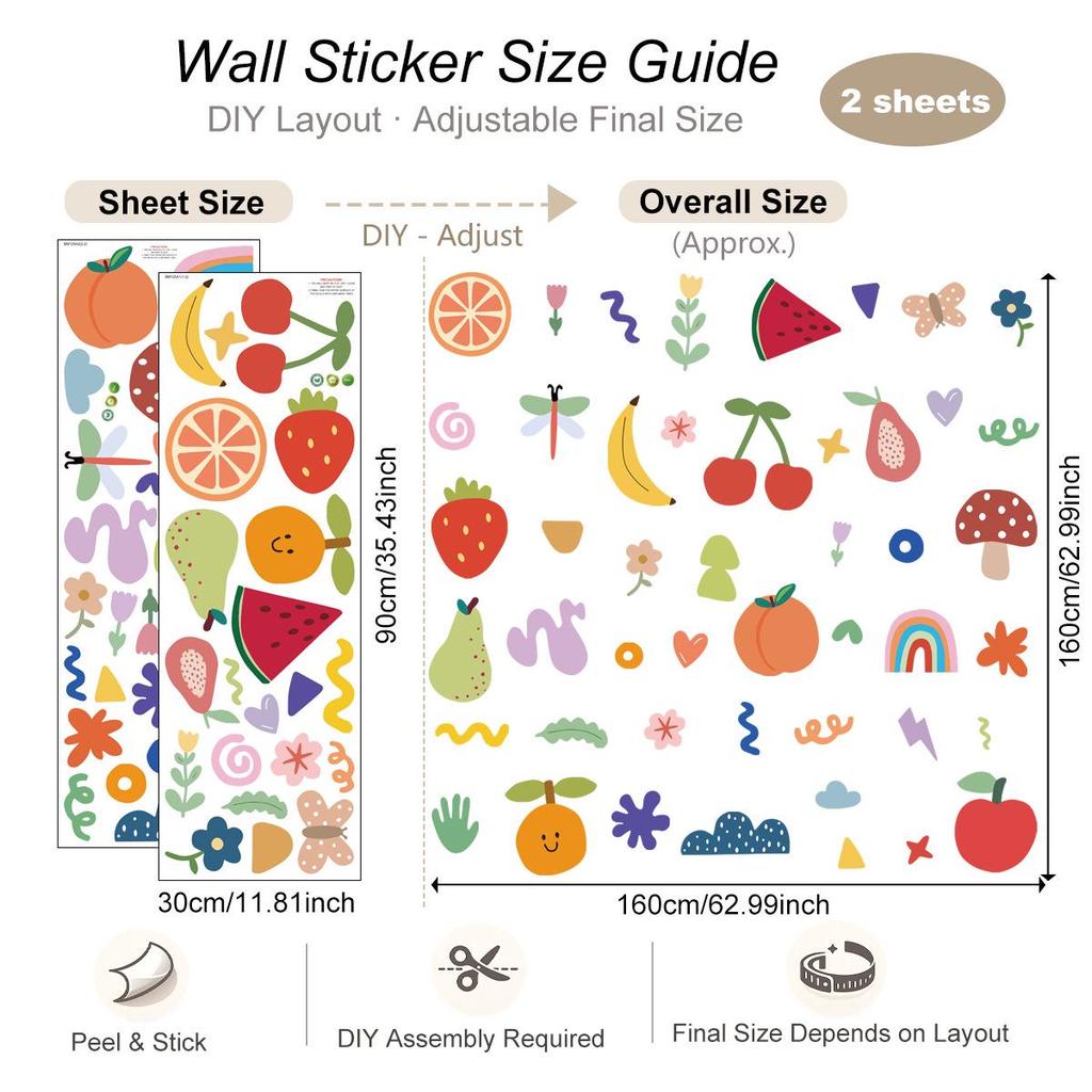 European Style Cartoon Fruit Wall Stickers for Children's Bedroom - Ideal for Hot Selling