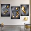 Gold and Silver Figure Statue Canvas Painting Poster Prints Romantic Lovers Pictures Modern Wall Art Home Decor