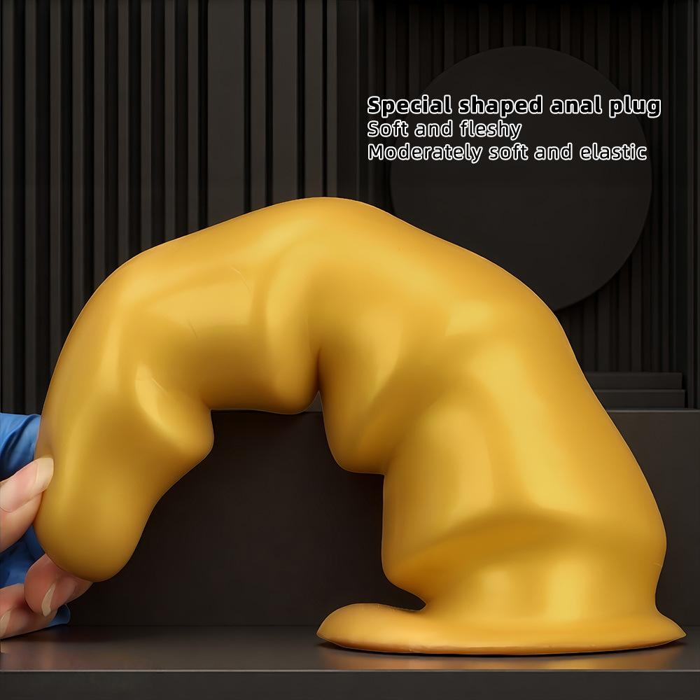 Silikonový anální kolík, Zlatý butt plug pro muže a ženy, Měkký od velikosti pro začátečníky po velkou velikost, Anální trenér pro potěšení a stimulaci
