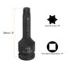 T20-T100 Torx Bit Socket 1/2" Drive 6 Point Torx Star Screwdriver Socket Adapter CR-MO Steel Lengthen Impact Bit Sockets