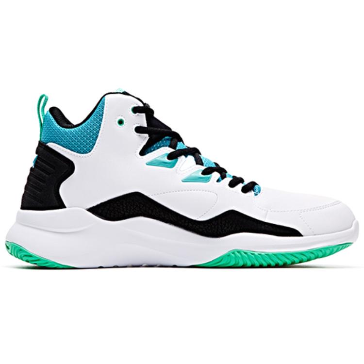 New Anta Star Trail 4 Cushioning Anti Slip And Wear Resistant High Top Basketball Shoes White Blue 91731132-1