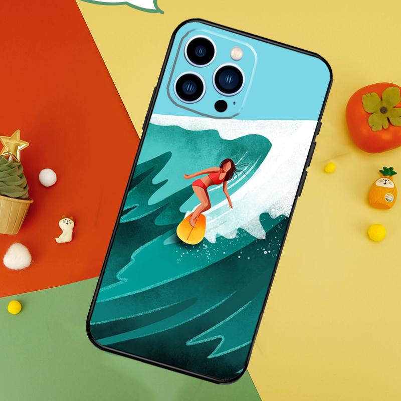 Surfing Wave Phone Case For iPhone 17 Pro Max 16 14 13 12 11 15 Pro Max Plus 12 13 Mini 16e 17 Air Cover
