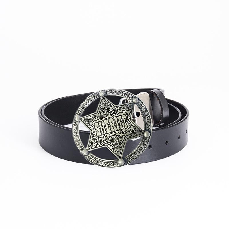 Herren Retro Leder Sheriff Gürtel - Europäisches & Amerikanisches Modeaccessoire