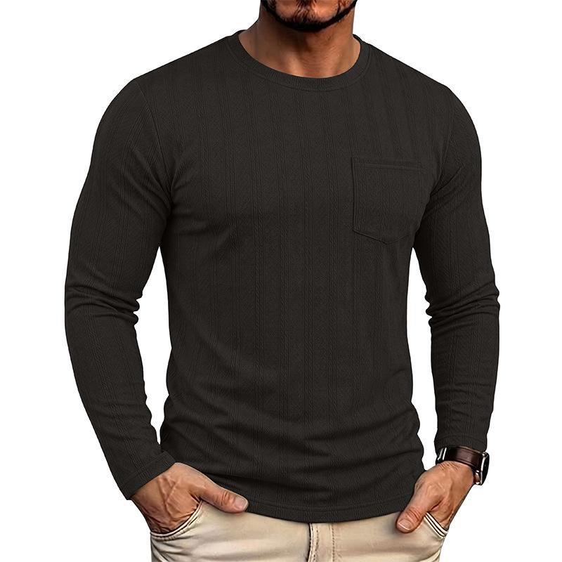 Men S Long Sleeve Crew Neck Pullover Knit T Shirt Casual Fall Winter