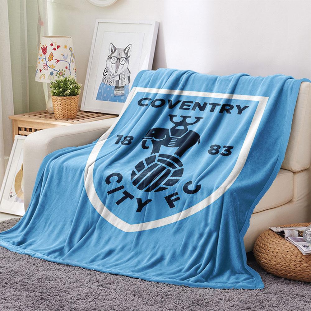 Coventry City Printed Flannel Blanket, Soft Throw for Bedroom Sofa, Washable, Christmas Present, Great Gift.