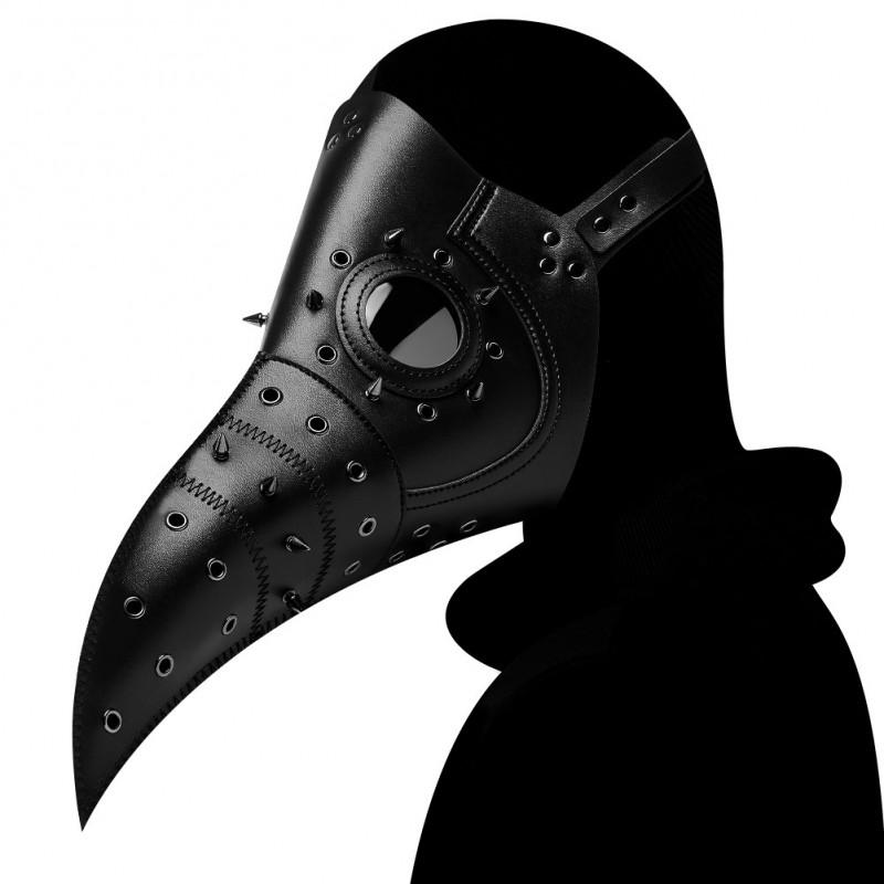 Halloween Punk Medieval Plague Doctor Bird Beak Mask Cosplay Costume Party Props