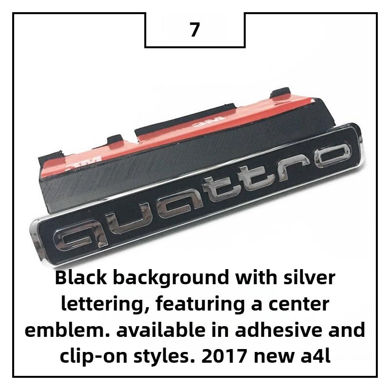 For Wszj8 A4L A5 A6L Q3 Q5 Quattro Front Grille Badge & Rear Trunk Emblem High-End Style Decoration Exterior Upgrade Accessories