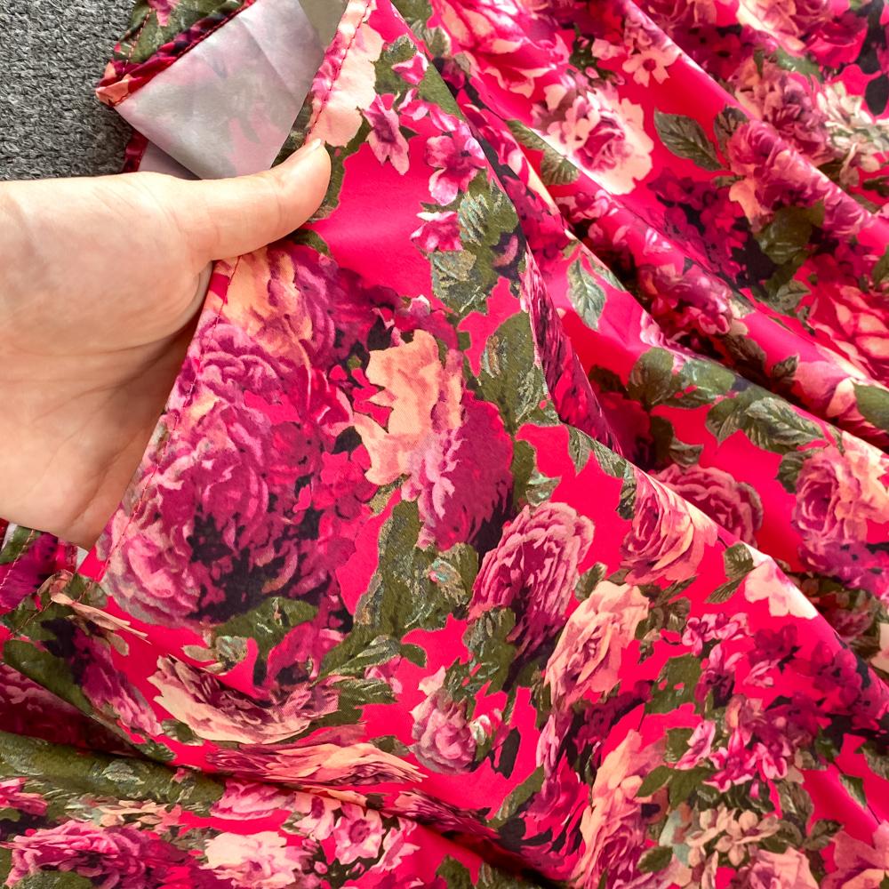 Seaside Holiday Fashion Suit Women's High Waist Thin Medium Long A-Shaped Floral Skirt Two-Piece Jacket