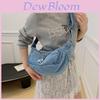 Borsa a tracolla in denim con cerniera superiore per stile casual da strada da donna