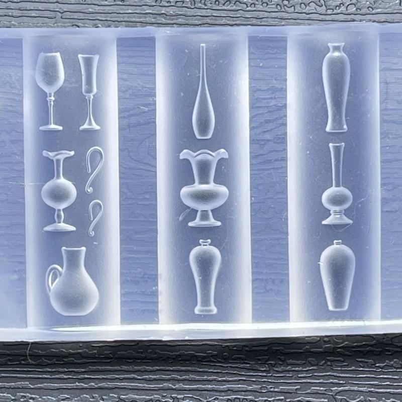Vintage Porcelain Vase 3D Silicone Nail Mold For Nail Charms Diy Nail Art Decorations Soft Stamping Mold Manicure Design Tools