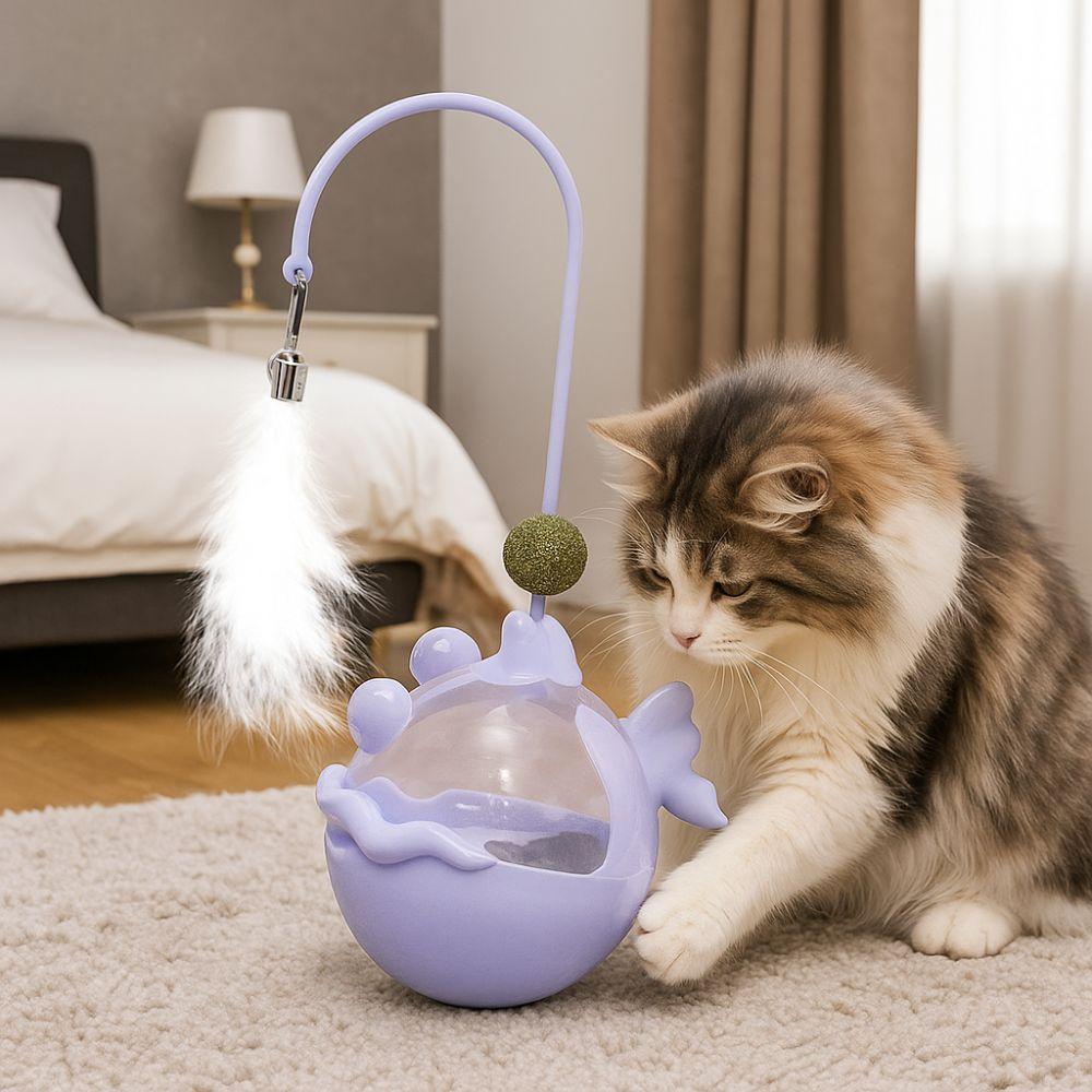 Tumbler Cat Leakage Food Toy Fish Shape Interactive Cat Toy Pet Puzzle Toy  Playing Entertainment
