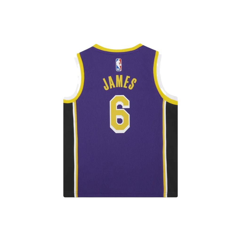 Jordan NBA Jersey Los Angeles Lakers Statement Edition Letter Print Round Neck Sleeveless Kids Basketball Shirt Kids tops Purple DR1055-504