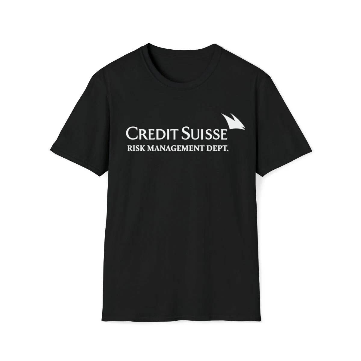 Credit Suisse Risk Management Dept. Crewneck T-Shirt, Funny Stonks Bank Run Tee 4XL