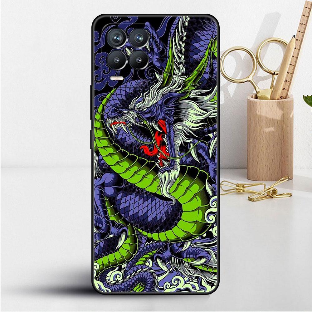 Case For Realme 8 C21y GT Neo 2 3 8i C21 7 C11 6 C12 C35 C3 GT 9 Pro C12 Silicone TPU Phone Cover Fashion Chinese Vintage Dragon