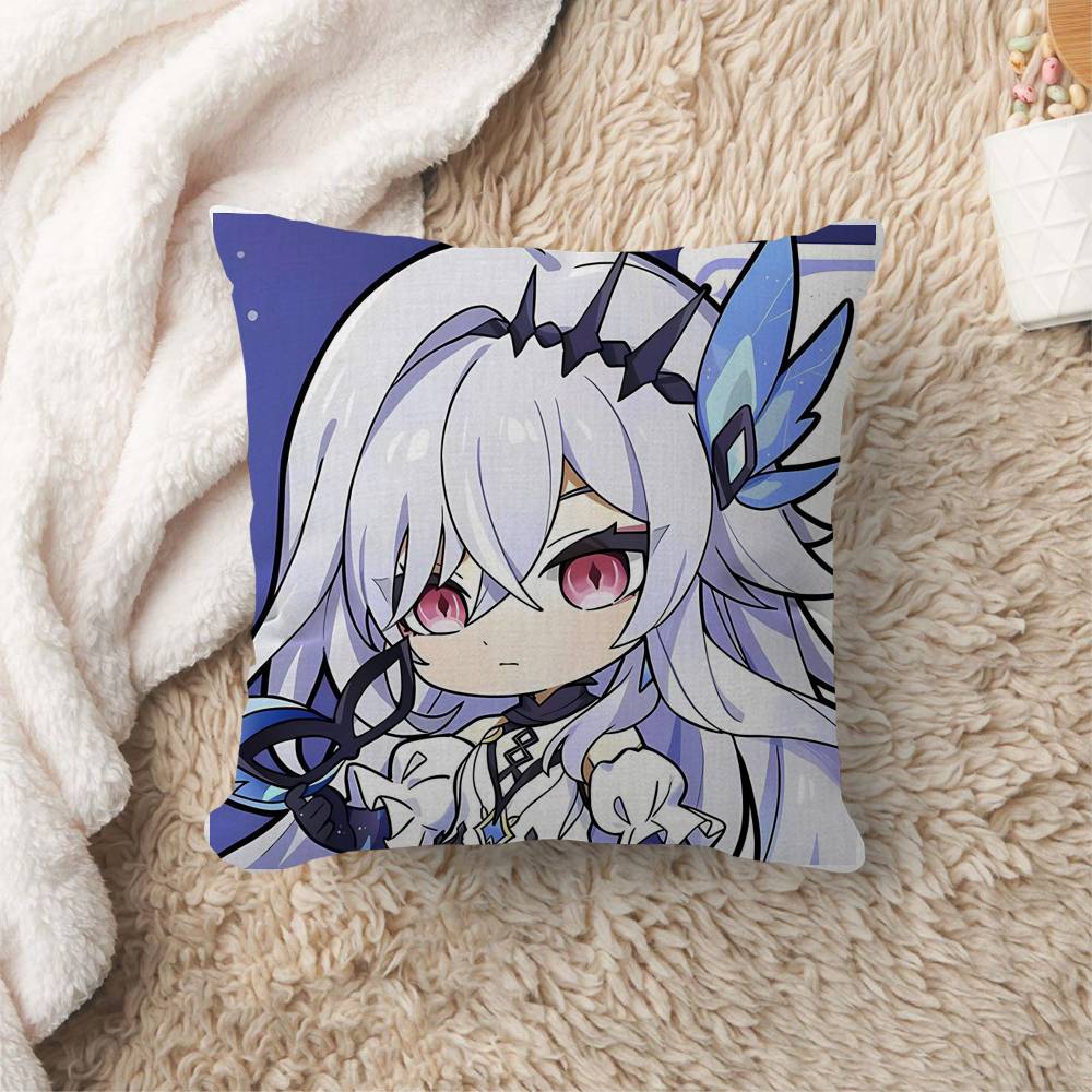 Game Genshin Impact Skirk Cushion Cover Polyester Sofa Cushions Decorative Throw Pillows Home Decoration Pillowcover