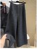 Women's Sleeveless Wool Fashion Suit: Single-Breasted Vest with Semi-Elastic Waist and Casual Wide-Leg Pants