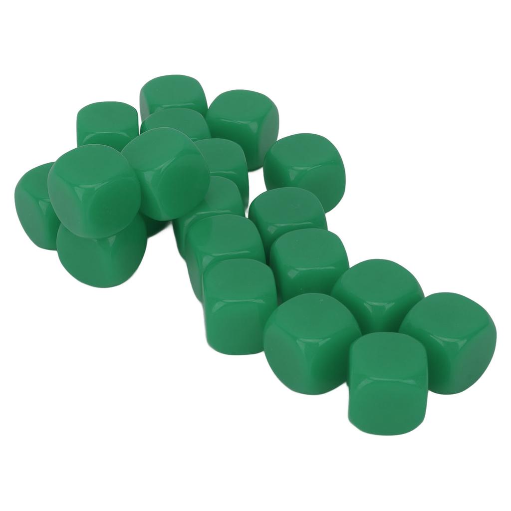 20 Stück Würfel Runde Ecke Blanko Kunststoff 16mm Lehrspielzeug Würfel für Brettspiele Party Grün