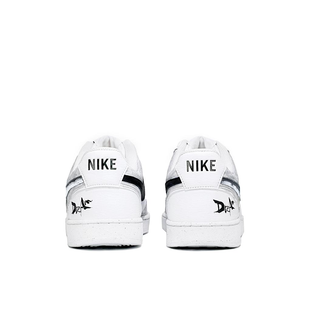 Nike Court Vision 1 Leather Slip Resistant Low Top Skateboard Shoes Men's Gray White DH2987-110(Team309-QD)