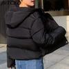 BITCED Minimalist Hooded Short Down-Filled Cotton Jacket Casual Puffer Jacket Lightweight Cotton Coat
