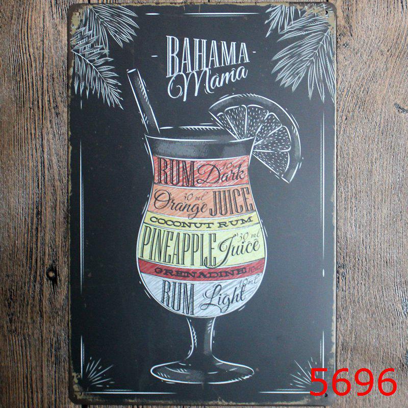 Vintage Cocktail WiFi Tin Sign for Bar, Bedroom, KTV, and Restaurant Décor