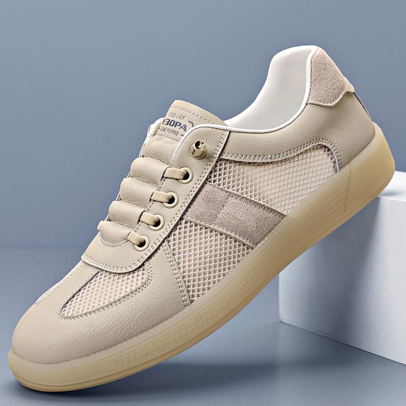Fashion Lightweight Mens Shoes Lace Up Skateboard Footwear Male All-match Simple Sneakers Leisure Leather Casual Shoes Vulcanize Shoes