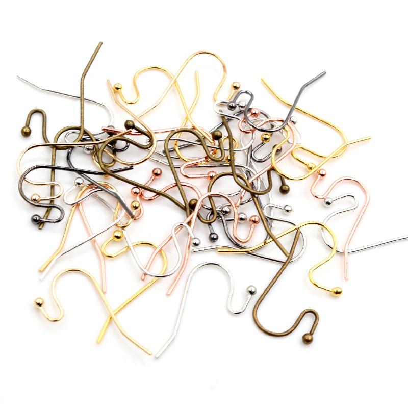 100pcs DIY Earring Hooks Findings 21x16mm Metal DIY Jewelry Making Accessories Brass Hook Earwire Earrings