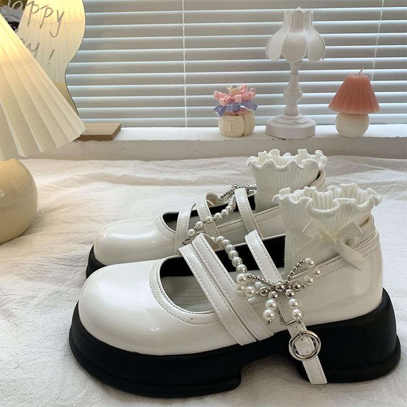 

Маленькие кожаные туфли в стиле Лолиты в студенческом стиле на толстой подошве, женские летние туфли Мэри Джейн в британском стиле во французском стиле, милые крутые туфли Мэри Джейн на высоком каблуке 38