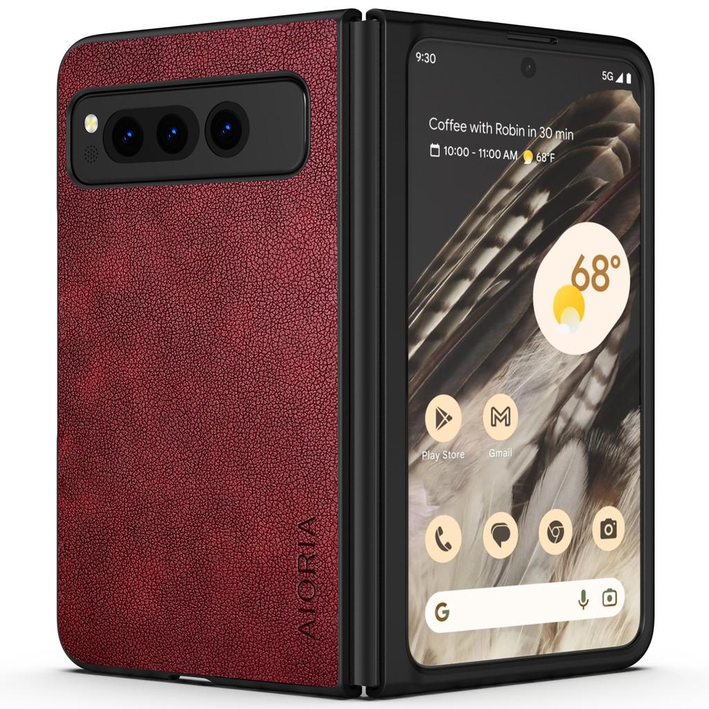 PU-Ledertasche für Google Pixel Fold 5G, schlicht im Business-Stil, Hart-PC mit PU 2-in-1-Material