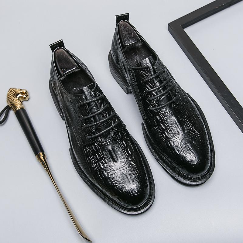 Fashion Fashion Trend Comfort Thick Soled Leather Shoes Men Business Formal Brand Men Casual Shoes Classic Handmade Oxford Wedding Shoes