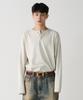 Paseleu Waffle Henley Neck Long Sleeve [Oatmeal]