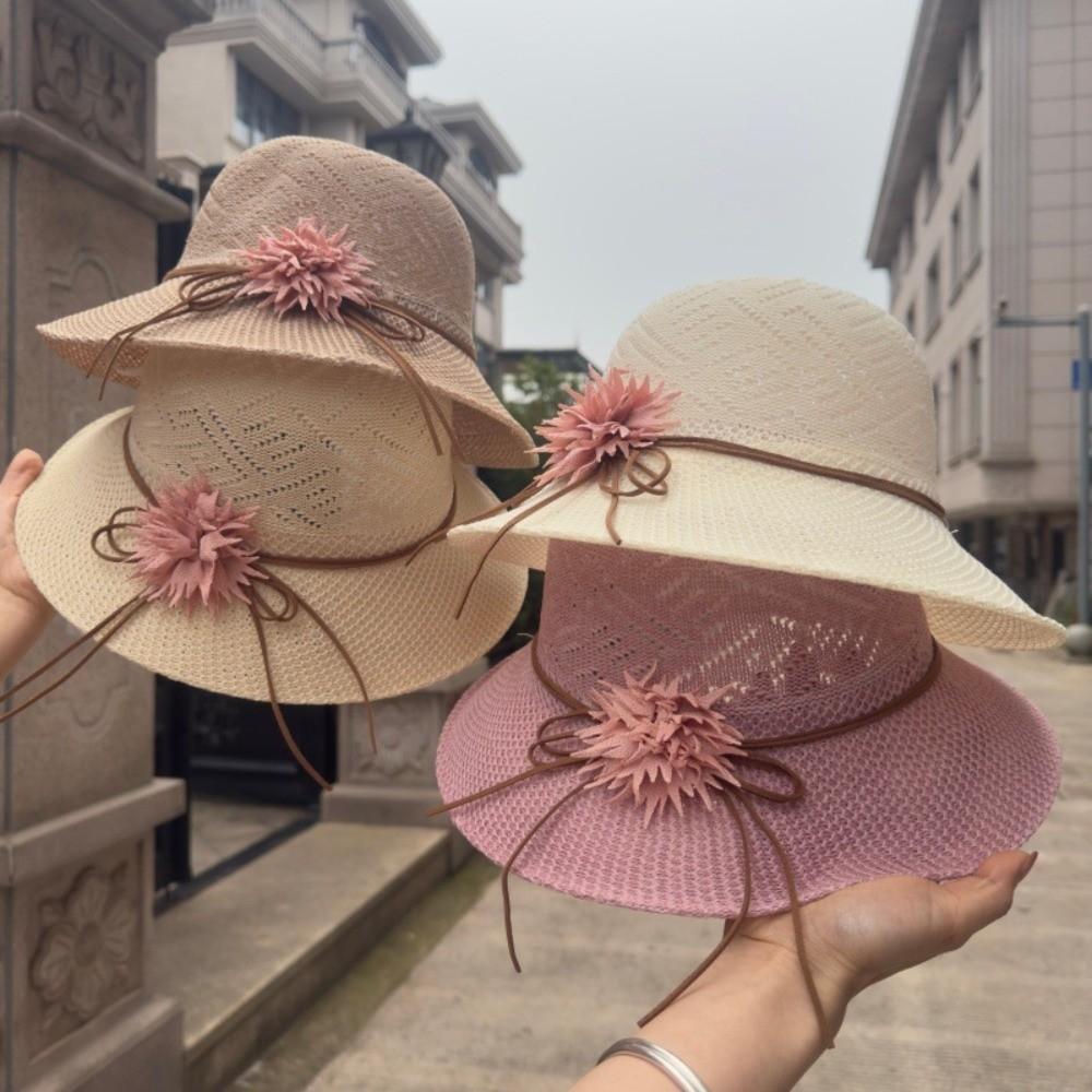 New Sunscreen Sun Caps Big Flower Casual Bucket Hat Sun Cap Outdoor