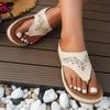 Women Platform Sandals Beach Casual Wedges Flip Flops Premium Orthopedic Open Toe Big Toe Anti-slip Outdoor PU Leather Shoes