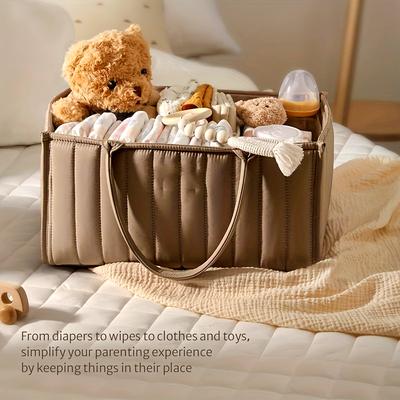 Diaper Caddy Basket, Stylish Diaper Caddy Organizer, Storage Basket for Diapers Gift Registry for Shower List and Must Haves Essentials