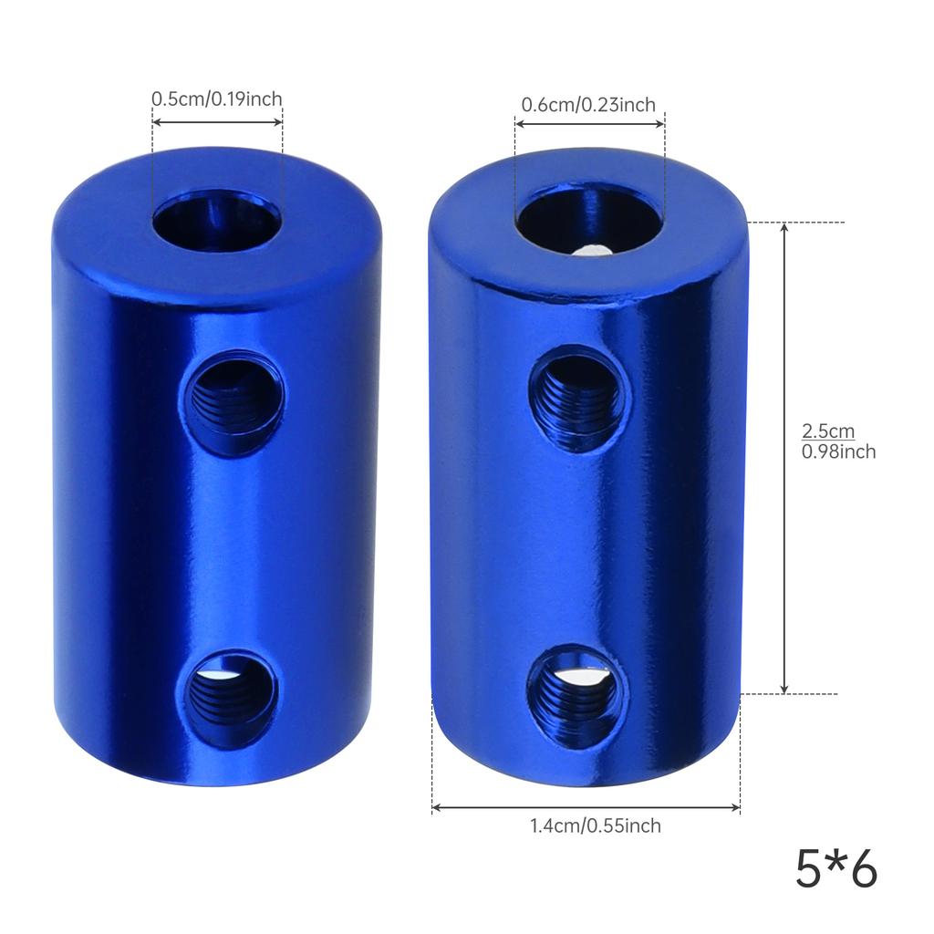Aluminum Alloy Blue 25mm 1 Inch Rigid Coupling Set for 3D Printer RC Robot Car Model DIY Encoder with Screws Hex Wrench
