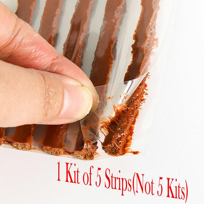 5Pcs Car Motorcycle Tyre Tubeless Seal Strip Plug Tire Puncture Repair Tool Kit