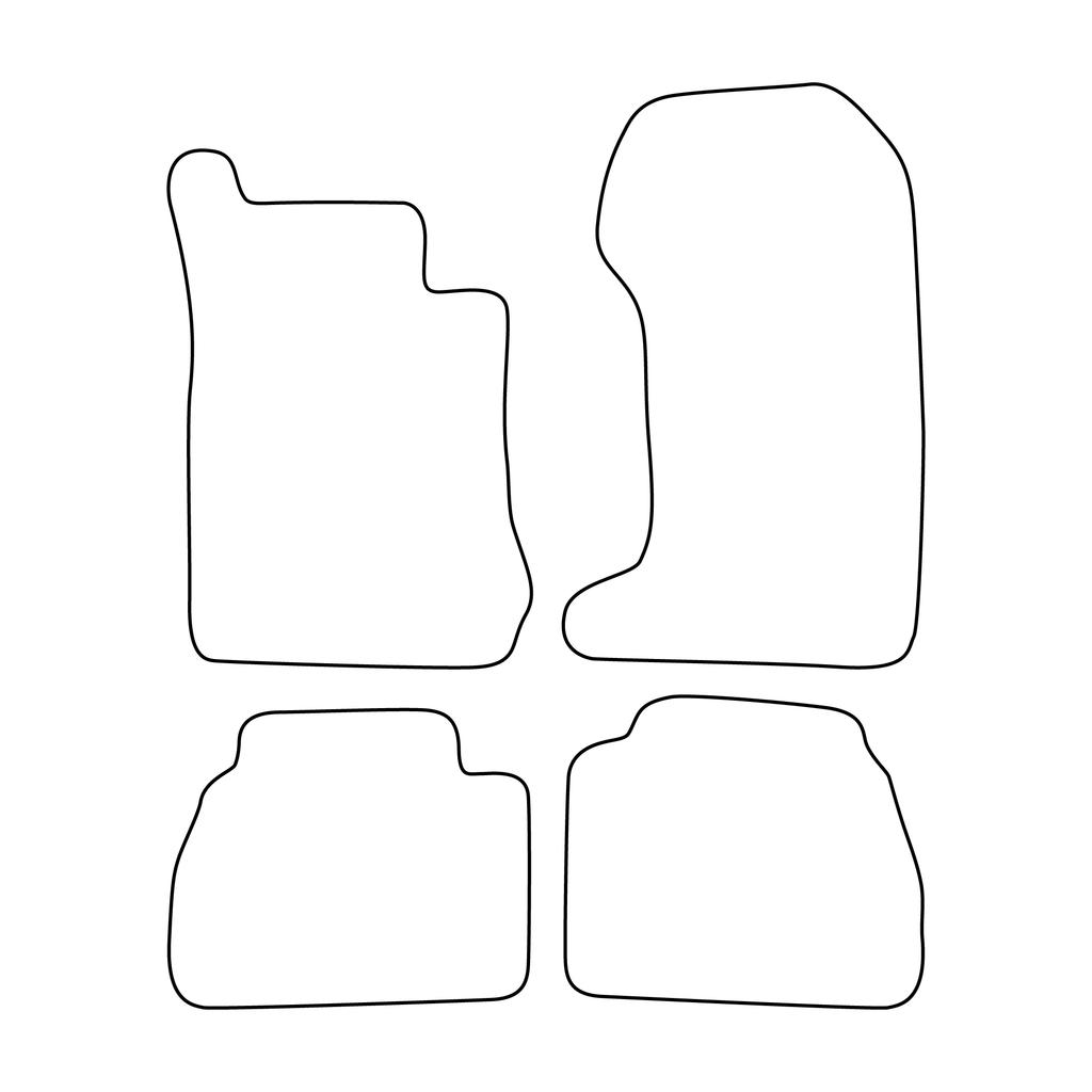 [BLM]ME019 Red - Set of Velour Floor Mats To Fit Mercedes E-klass W210 4-matic 1995-2002 - Red Trim