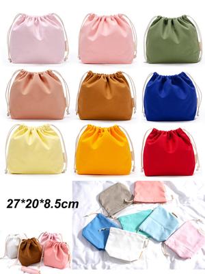 Cotton Blended Drawstring Storage Bag Portable Holiday Gift Bags for Candy,Sundries Package Pouch Reusable Home Organize Bags