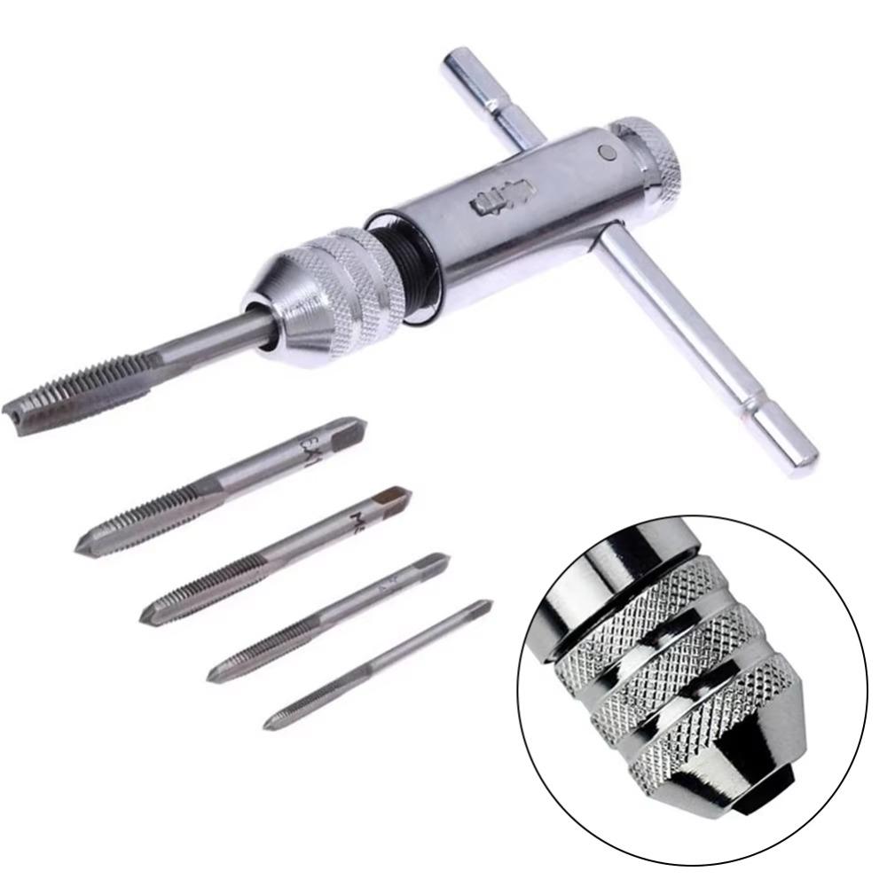 High Hardness Internal Thread Hand Tap M3-M8 Adjustable T-Handle Ratchet  Home