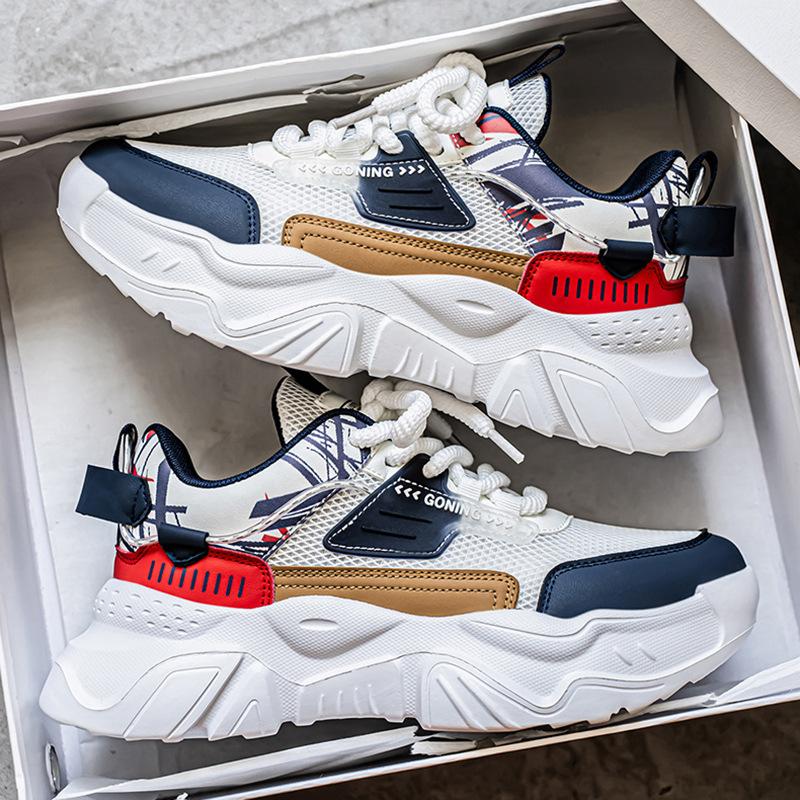 

Daddy shoes high-end sense summer breathable mesh sports shoes original design thick baseplate shoes Hong Kong style thick sole height increase runni 39