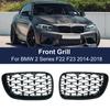 Grilă Față Dublă Tip Rinichi Diamant de Înaltă Calitate Grilă Racing Accesorii Grilaje Argintii Pentru BMW Seria 2 F22 F23 F87 M2 2014-