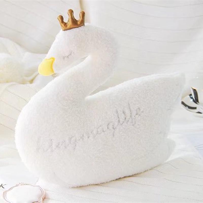 1pc 35cm Kawaii Princess Crown Swan Plush Toy Stuffed Soft Baby Sleeping Pillow Kids Doll Children A